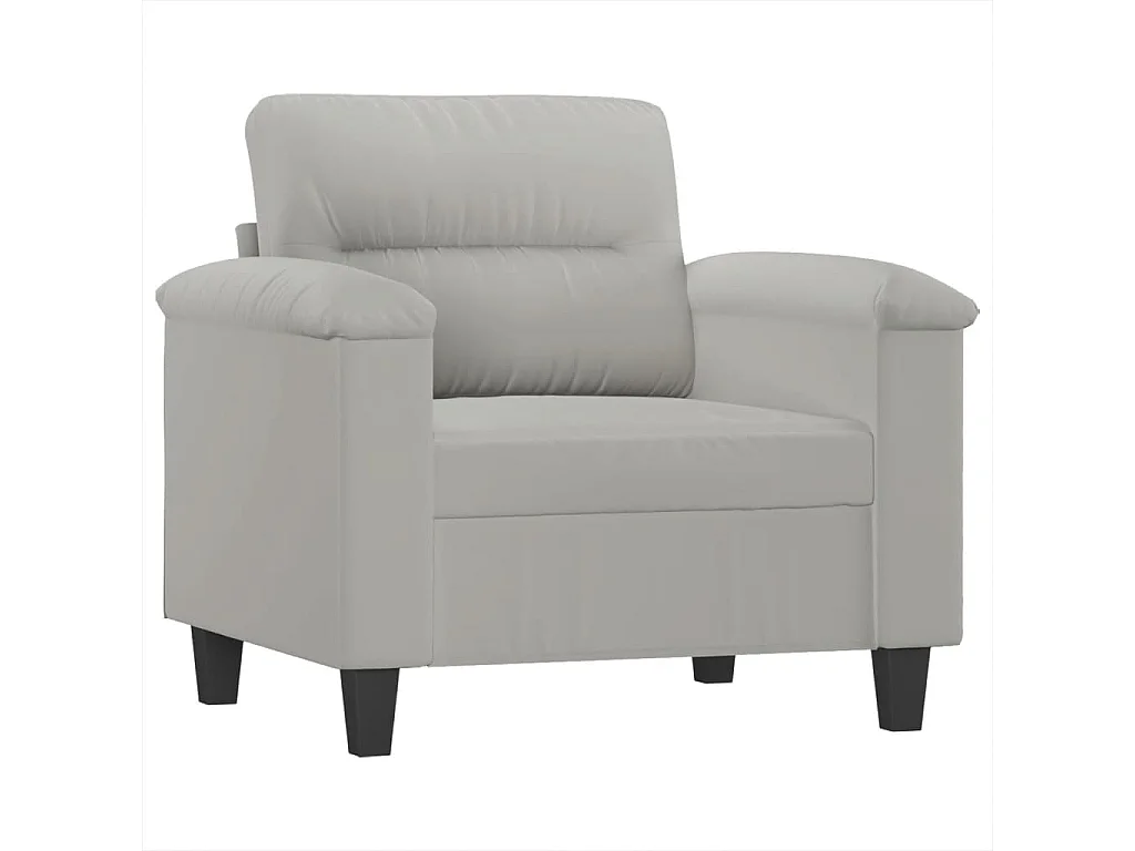 Ensemble de canapés 4 pièces coussins gris clair tissu microfibre