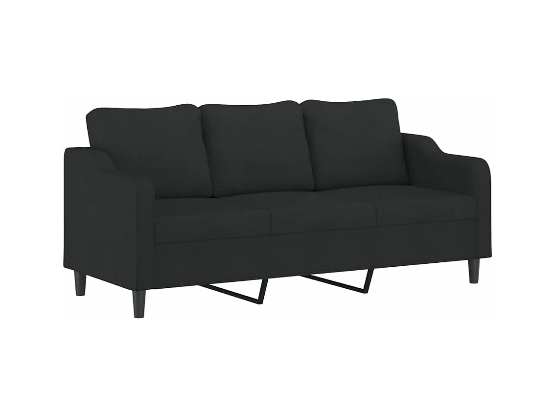 Juego de sofás con cojines 3 piezas tela negro