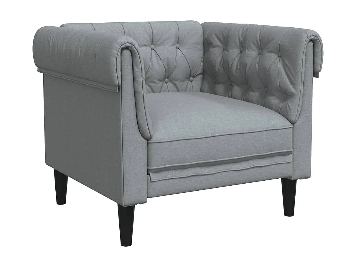 3-delige Loungeset stof lichtgrijs