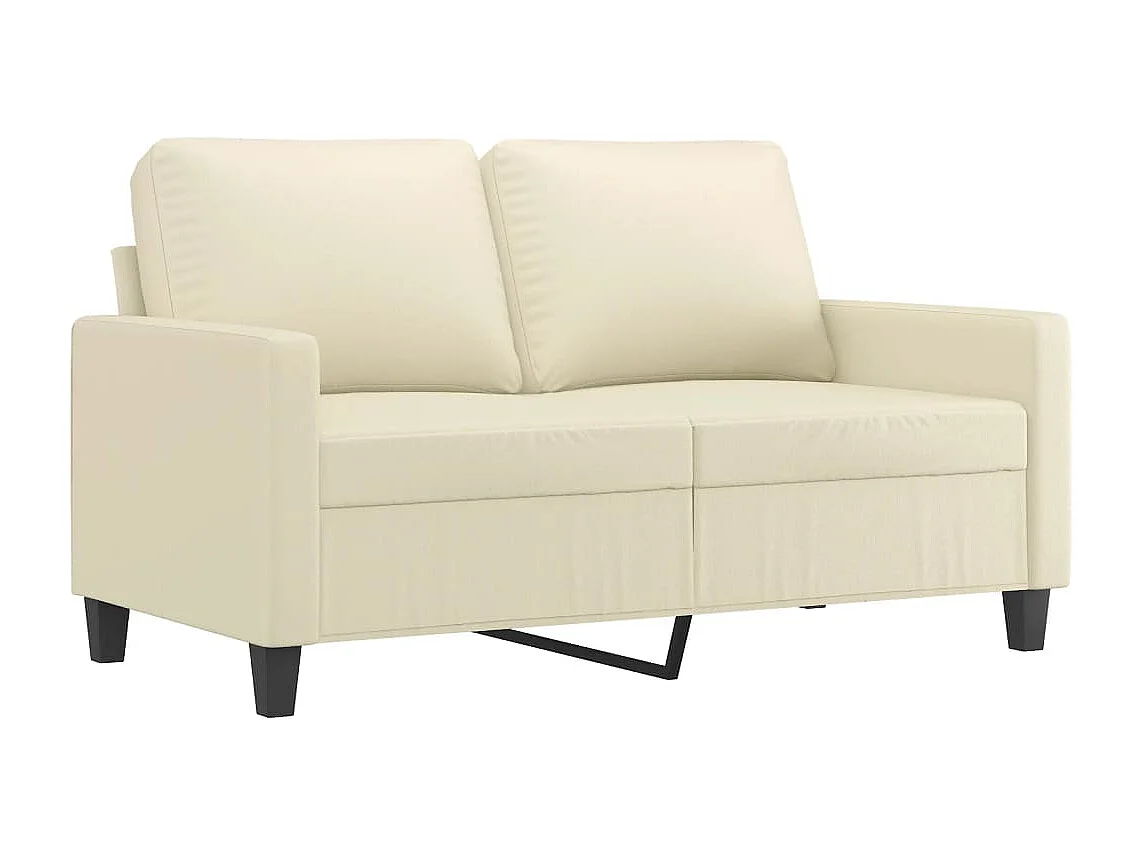 3-delige Loungeset met kussens kunstleer crème