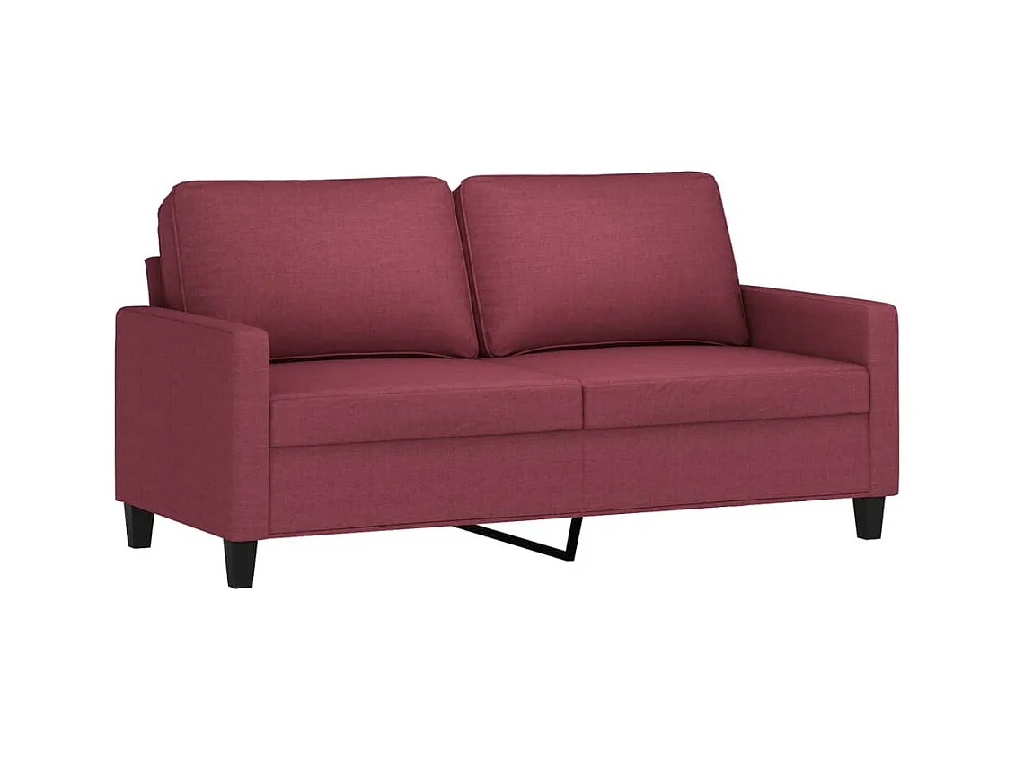 Ensemble de canapés 2 pièces avec coussins Rouge bordeaux Tissu