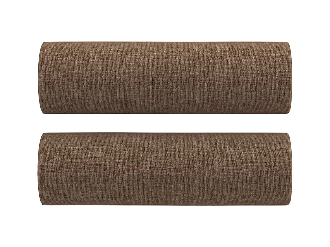 Ensemble de canapés 2 pièces avec coussins marron tissu