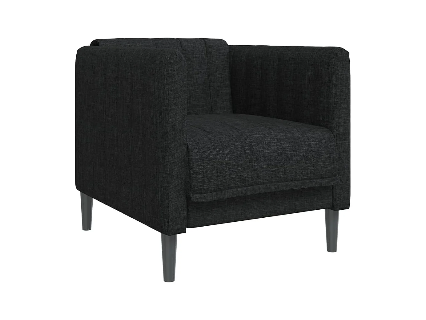 Ensemble de canapés 3 pièces noir tissu