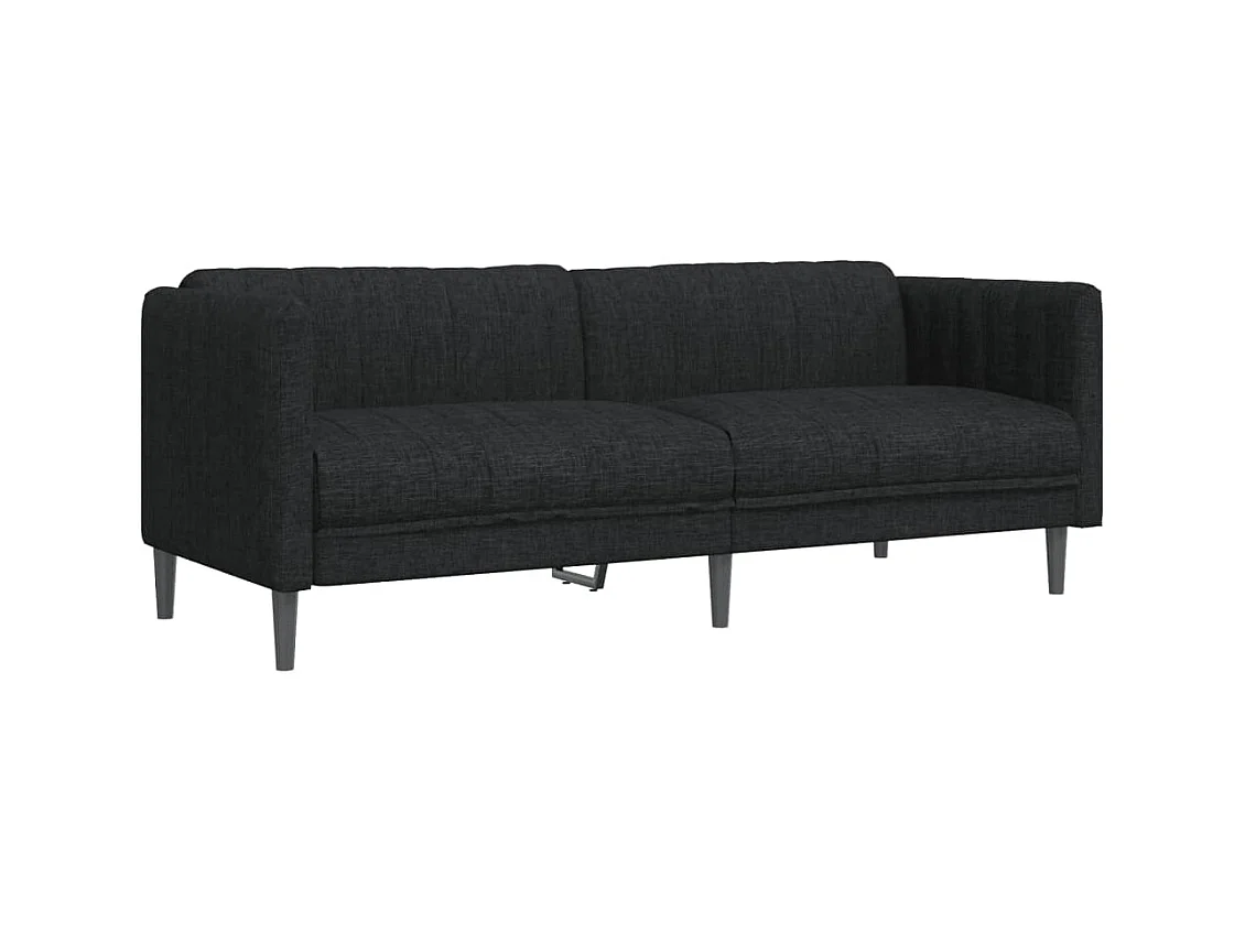 Ensemble de canapés 3 pièces noir tissu