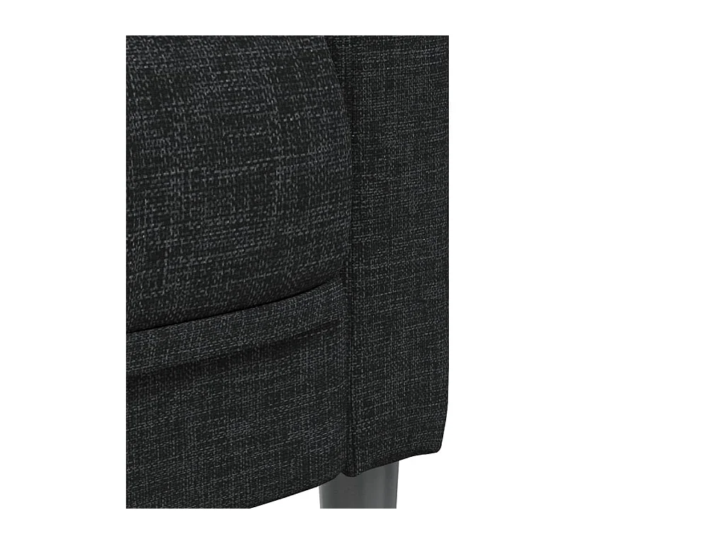 Ensemble de canapés 3 pièces noir tissu