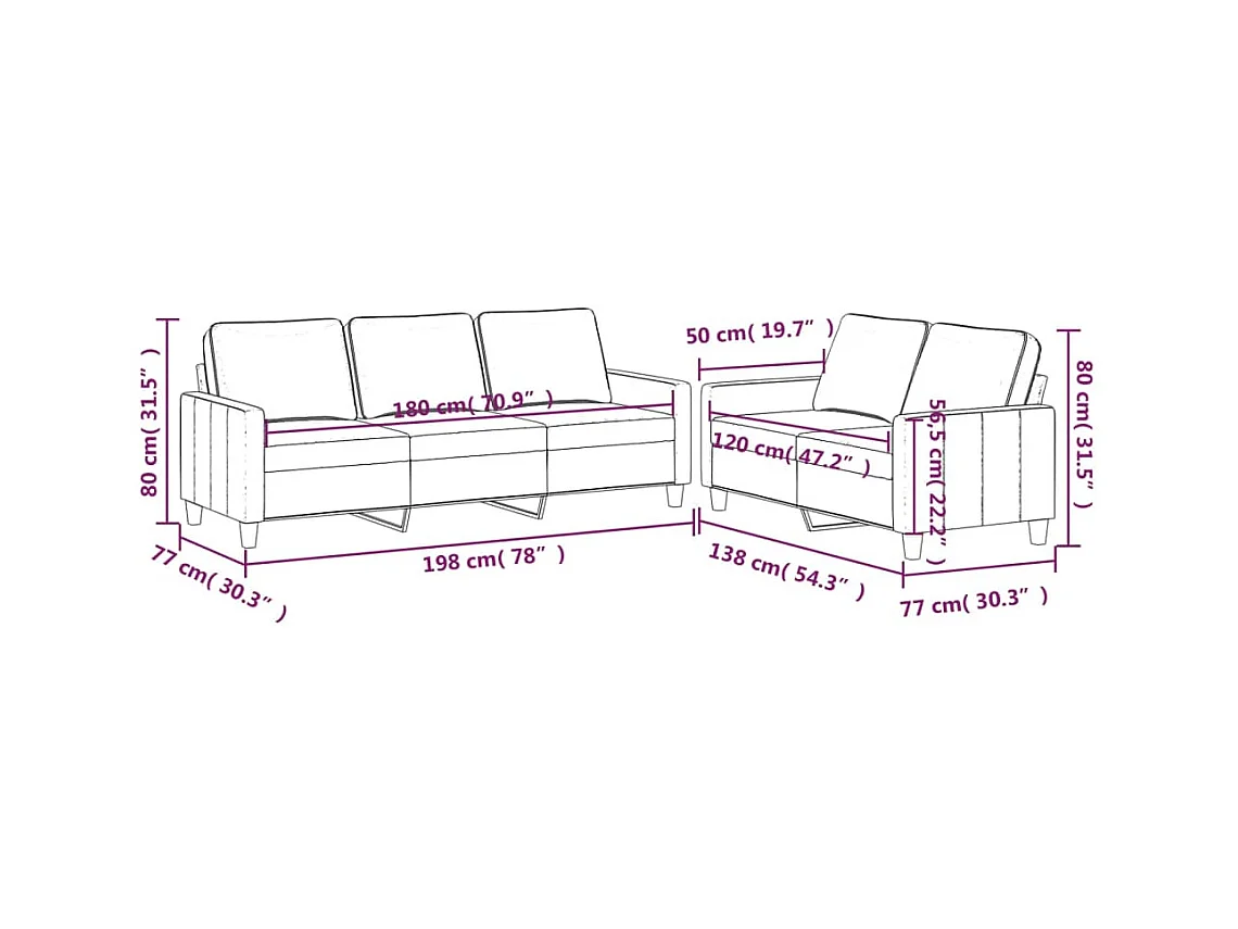 2-delige Loungeset met kussens fluweel blauw