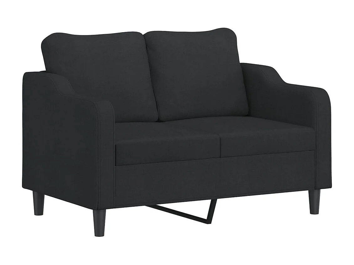 Ensemble de canapés 3 pièces avec coussins noir tissu