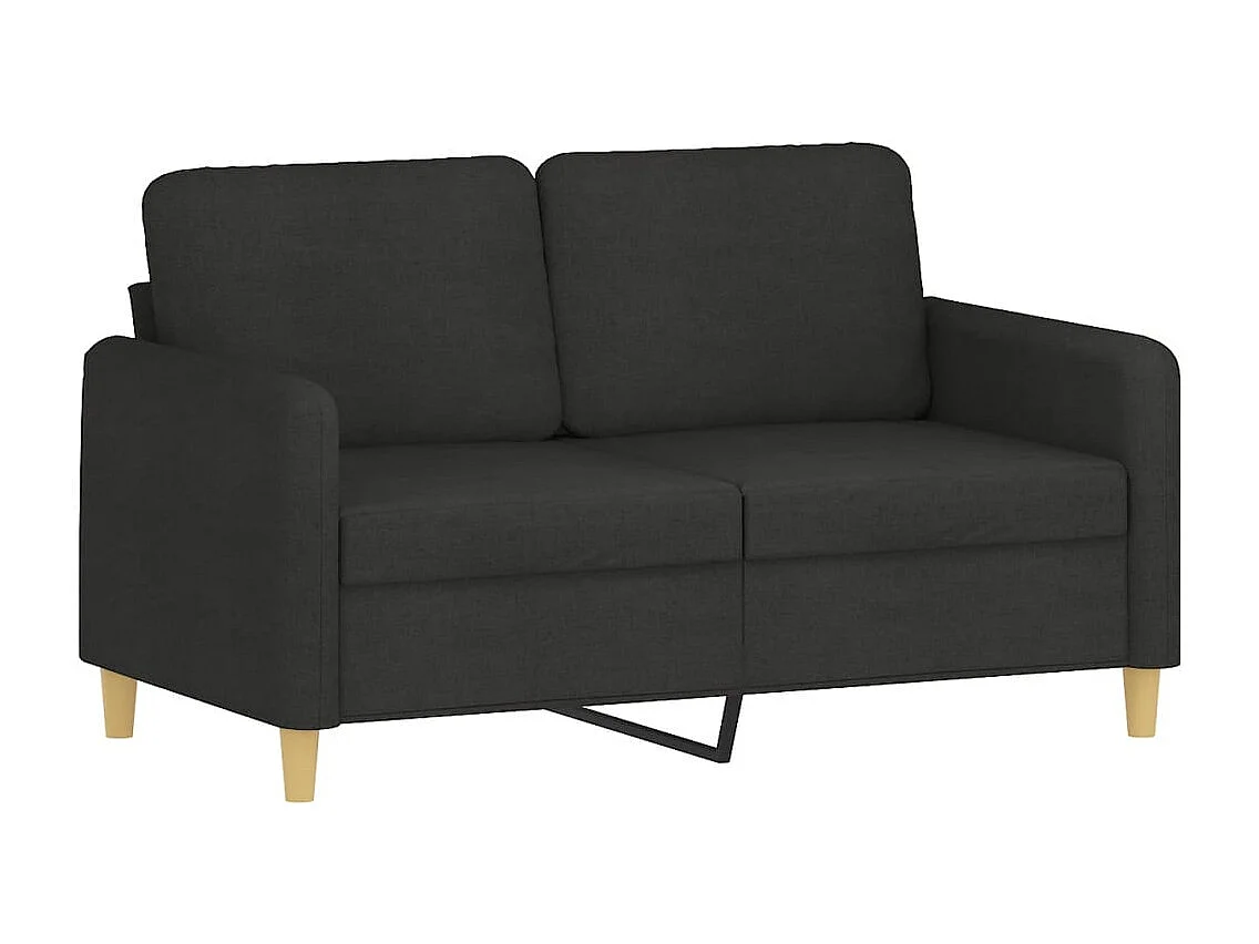 Ensemble de canapés 2 pièces avec coussins Noir Tissu