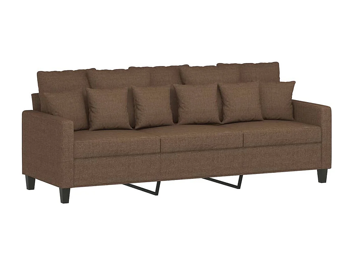 4 peças conjunto de sofás com almofadas tecido castanho