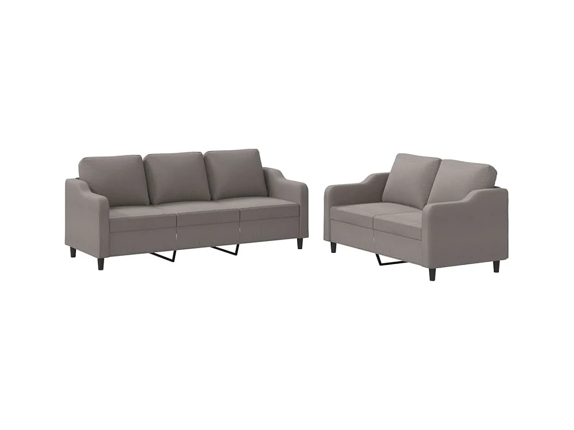 2-delige Loungeset met kussens stof taupe