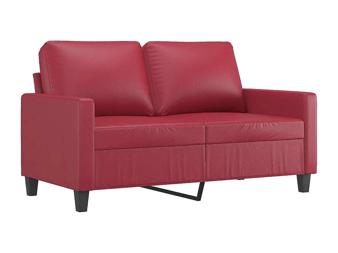 2-delige Loungeset met kussens kunstleer wijnrood