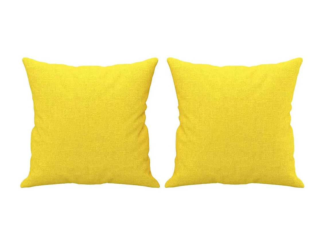 2 peças conjunto de sofás com almofadas tecido amarelo-claro