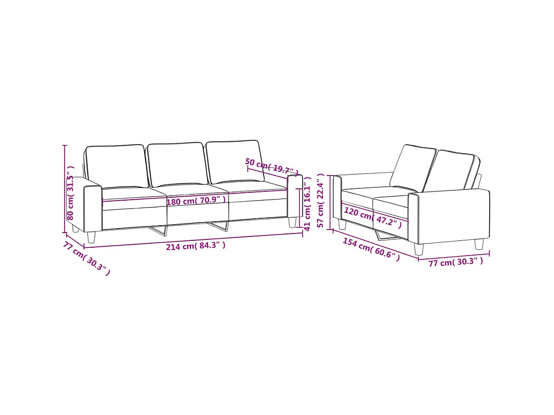 2-delige Loungeset stof taupe