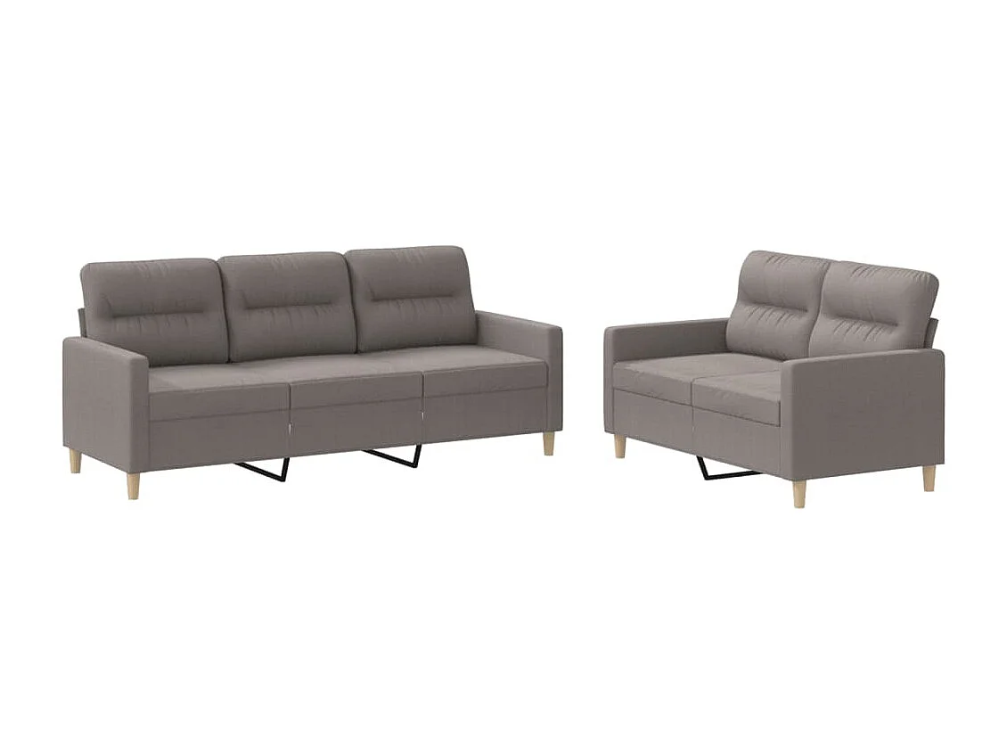 2-delige Loungeset met kussens stof taupe