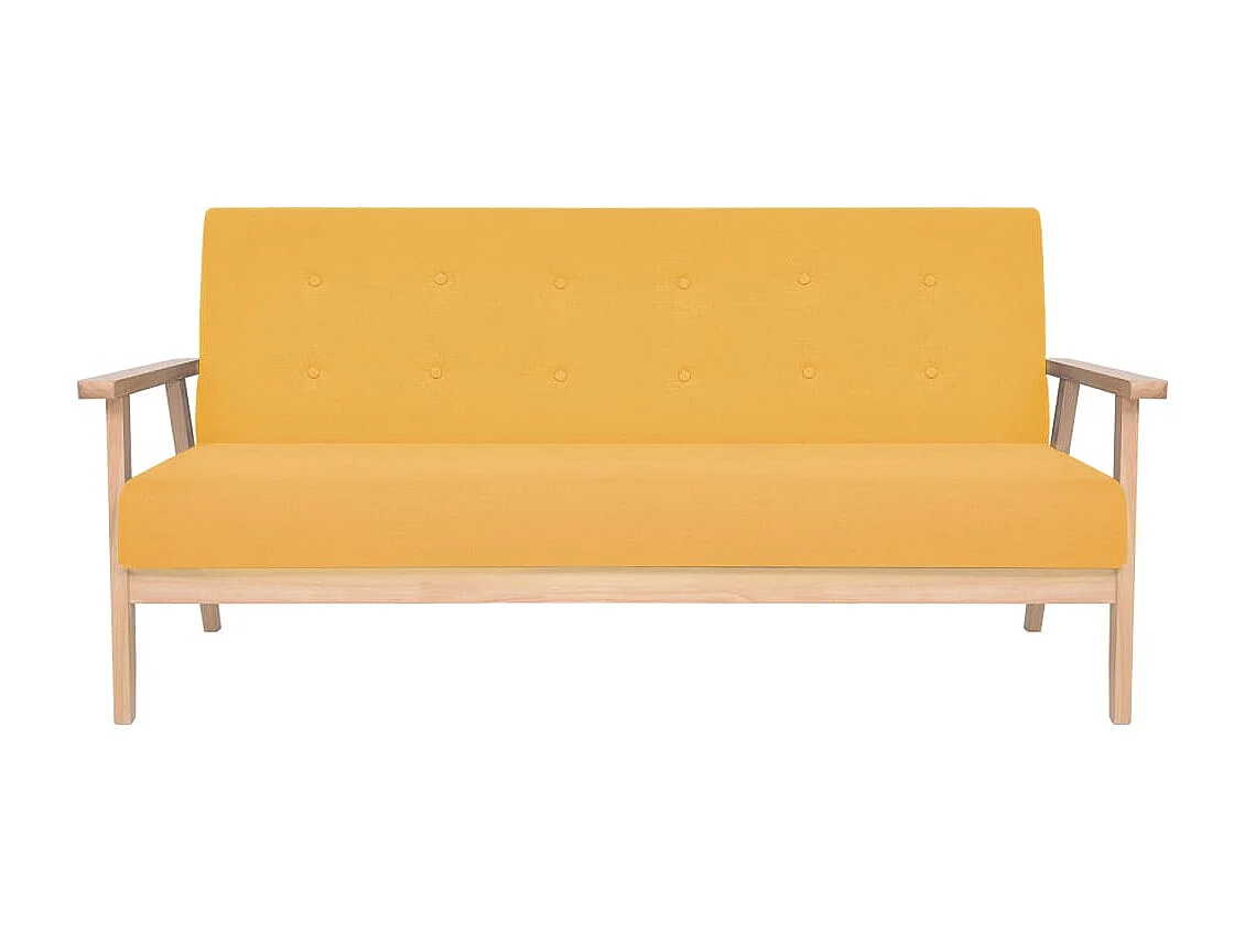 Ensemble de canapé 2 pièces Tissu jaune