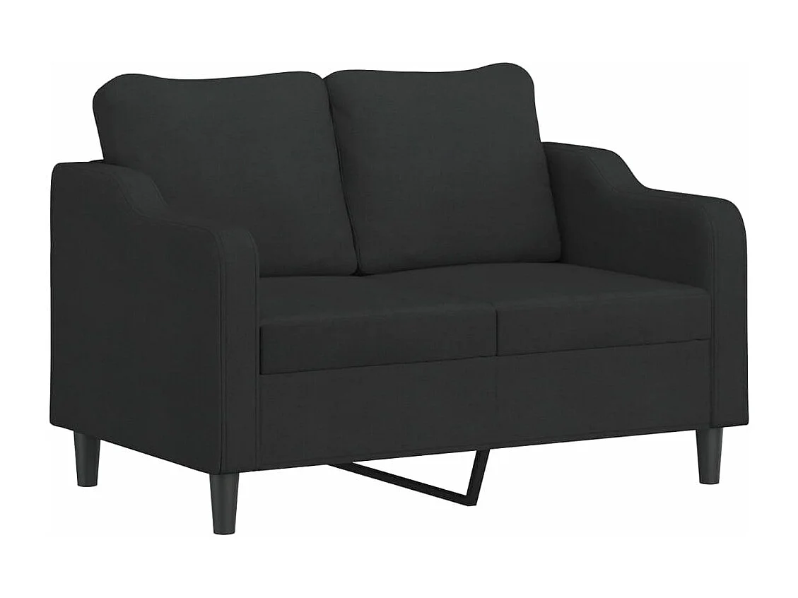 Ensemble de canapés 3 pièces avec coussins noir tissu