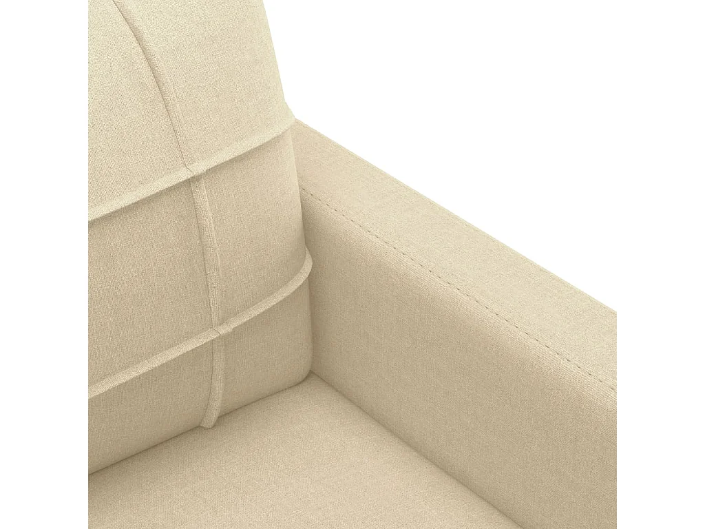 Ensemble de canapés 3 pièces avec coussins Crème Tissu