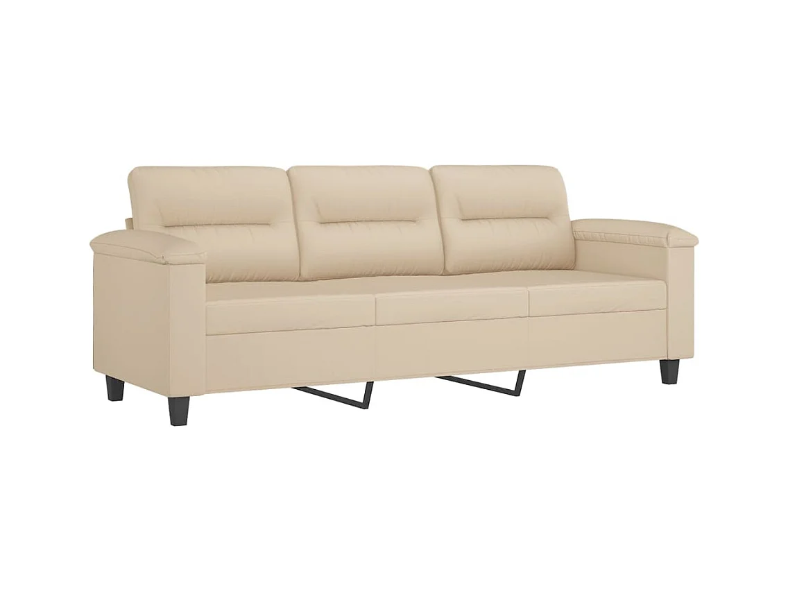 Ensemble de canapés 4 pièces avec coussins crème tissu microfibre