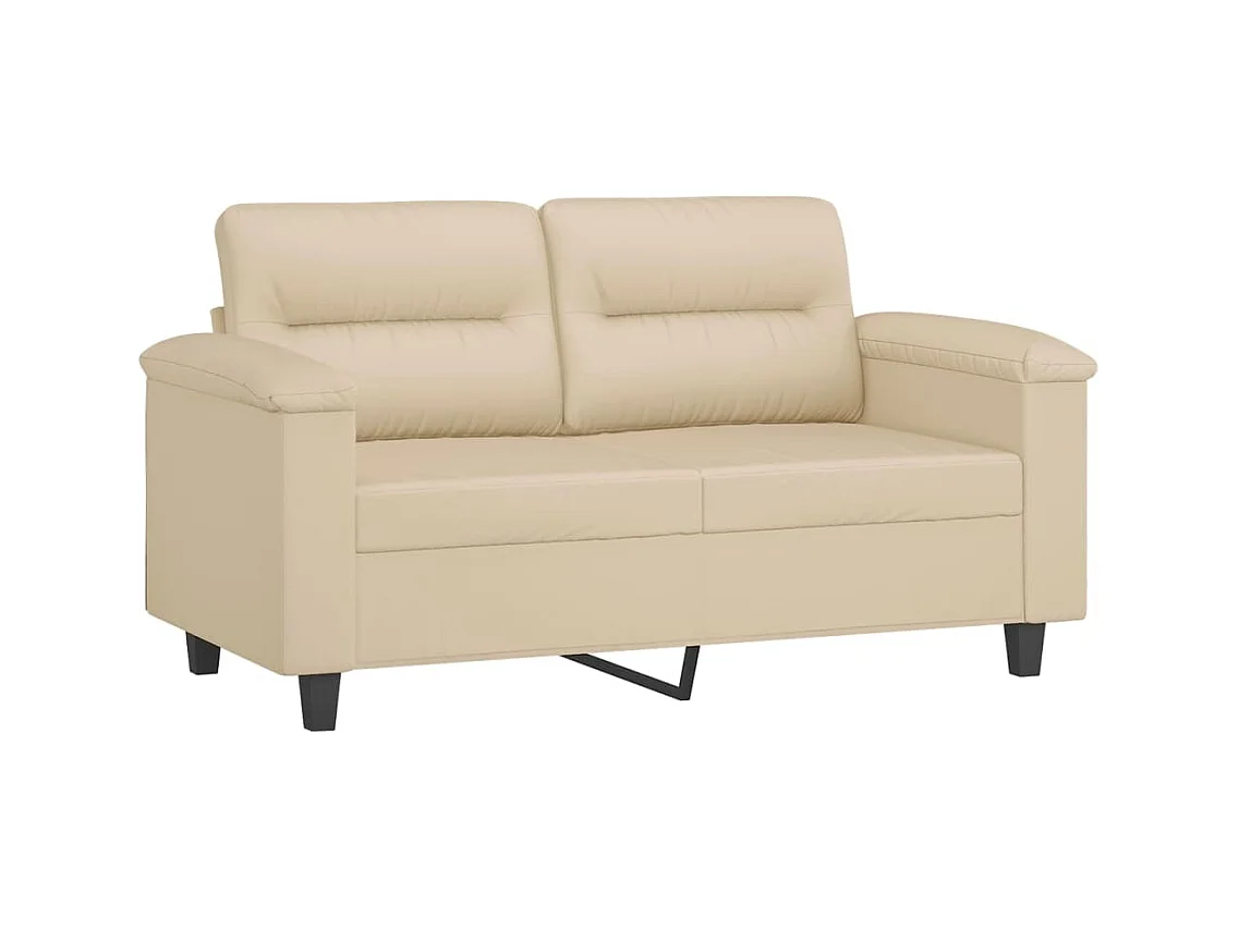 Ensemble de canapés 4 pièces avec coussins crème tissu microfibre