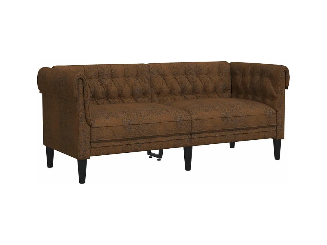 Ensemble de canapés 3 pièces marron tissu