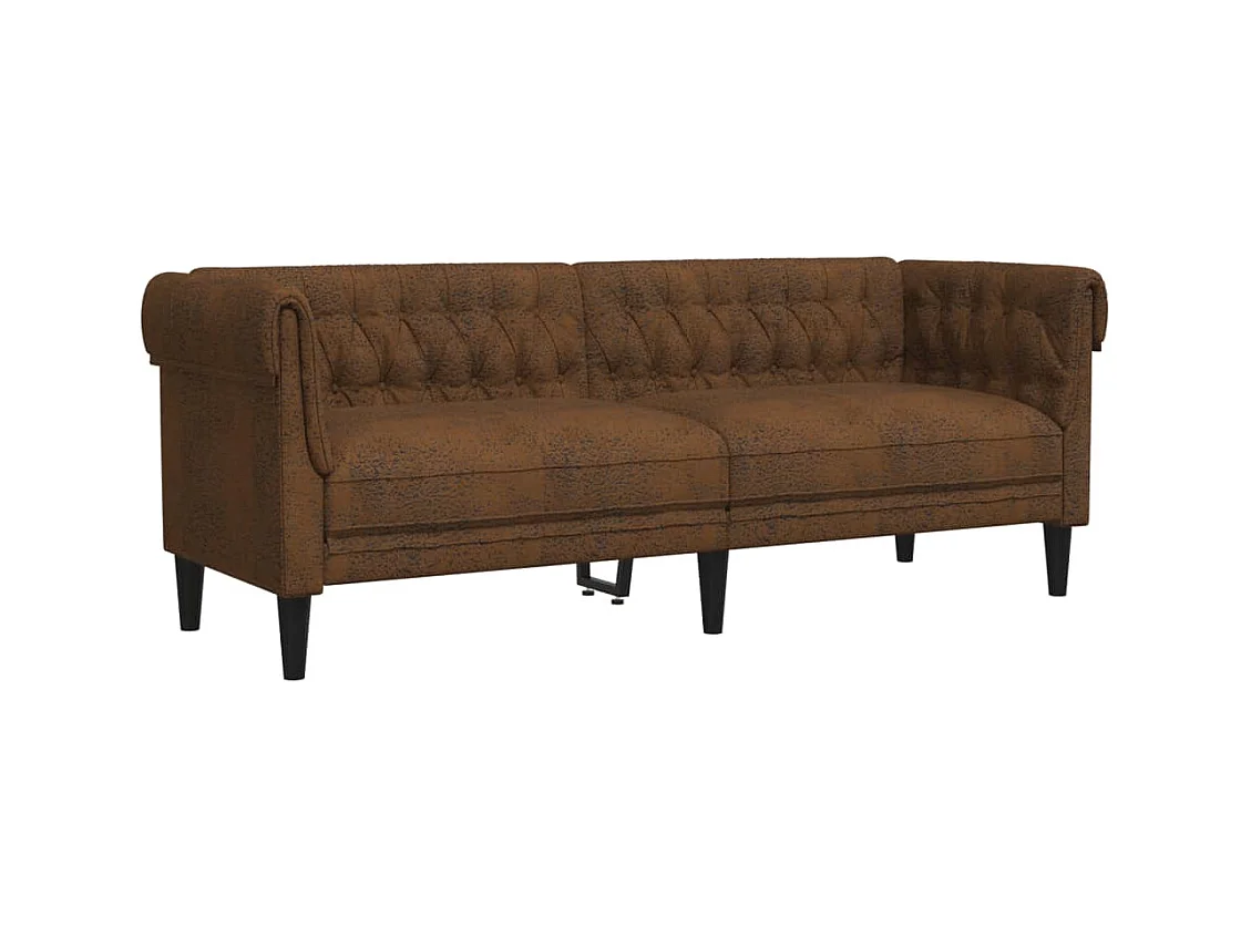 Ensemble de canapés 3 pièces marron tissu