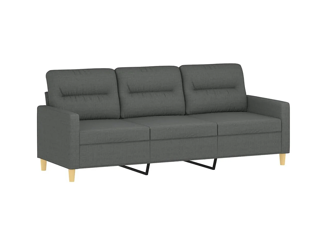 Ensemble de canapés 2 pièces avec coussins Gris foncé Tissu