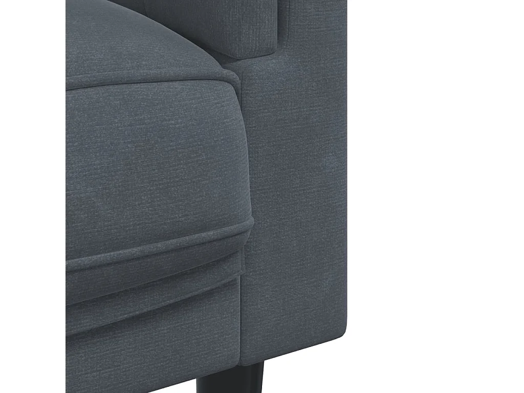 Ensemble de canapés 3 pièces avec coussins gris foncé velours