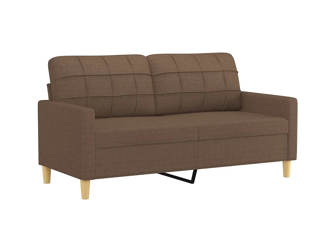 Ensemble de canapés 2 pièces avec coussins Marron Tissu