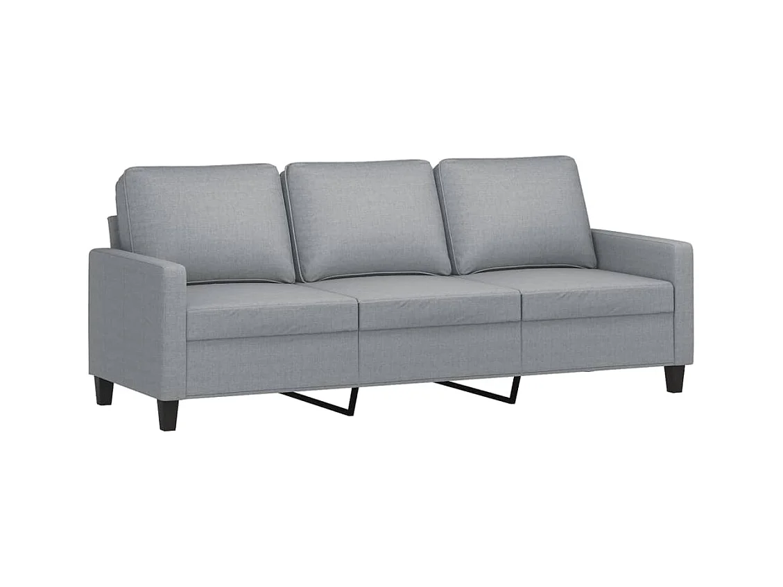 3-delige Loungeset met kussens stof lichtgrijs