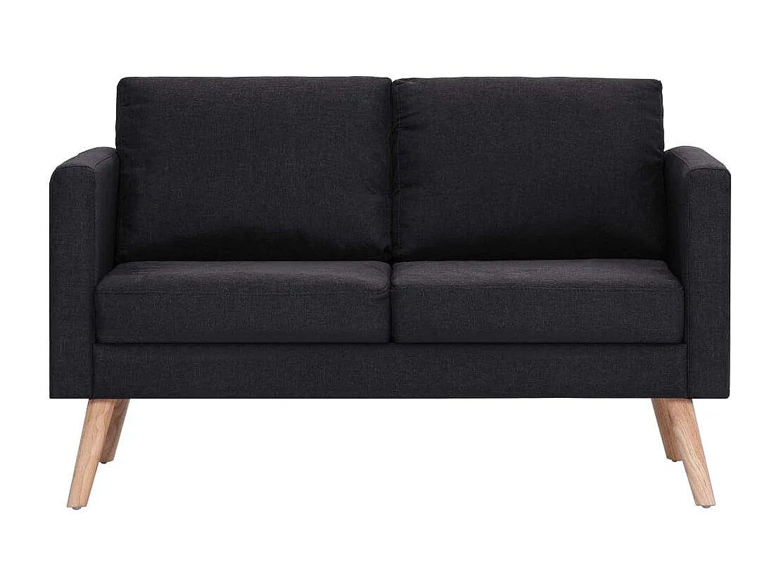 Ensemble de canapé 2 pièces Tissu Noir