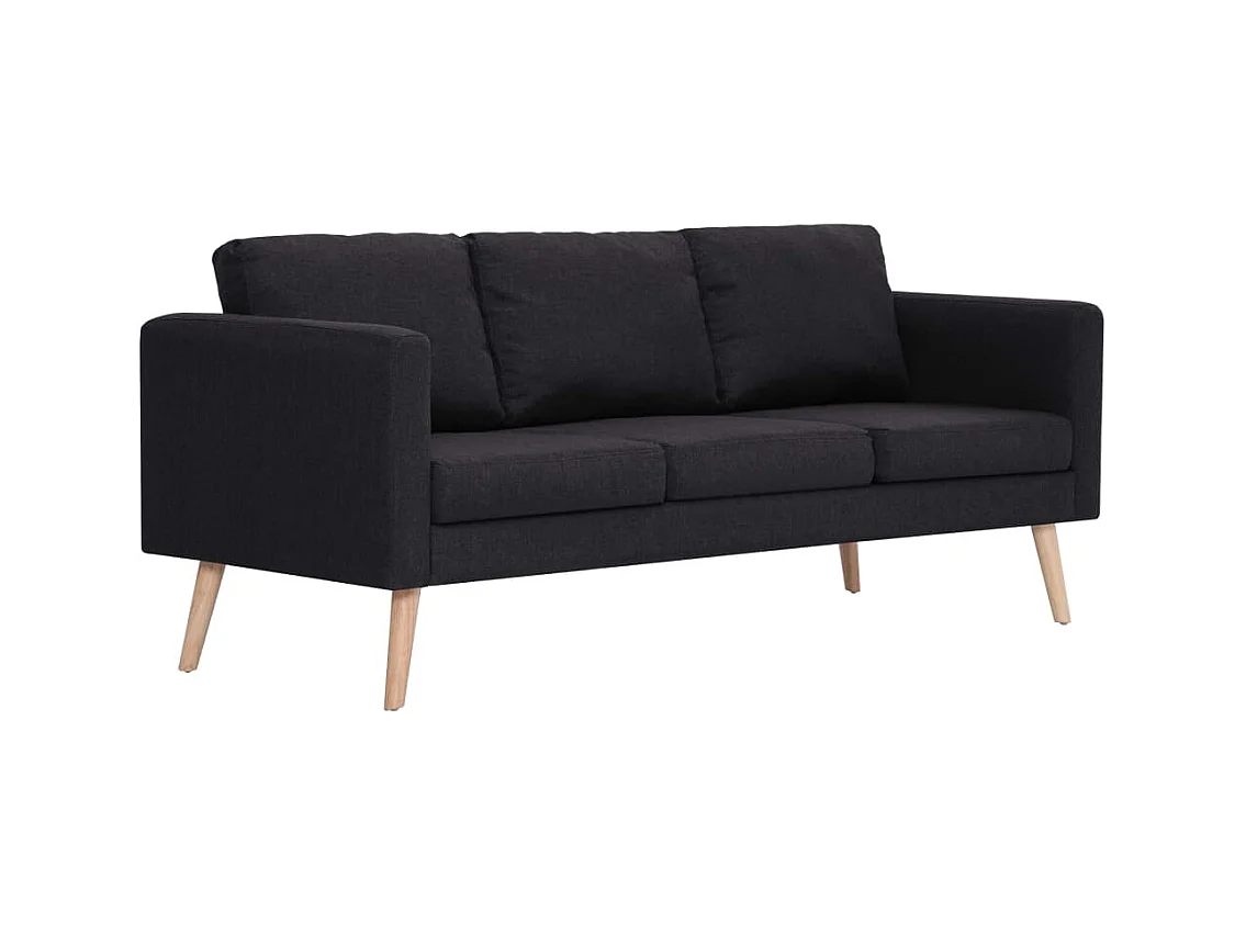 Ensemble de canapé 2 pièces Tissu Noir