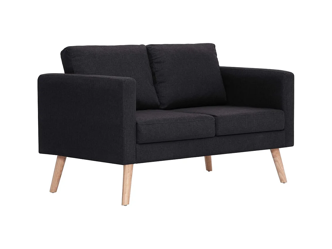 Ensemble de canapé 2 pièces Tissu Noir