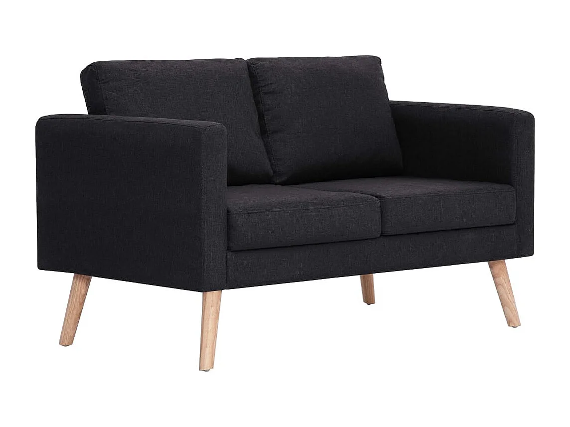 Ensemble de canapé 2 pièces Tissu Noir
