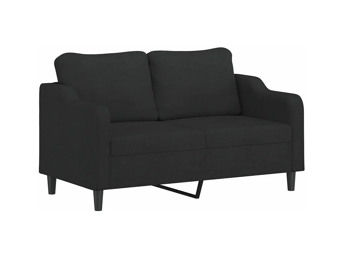 Ensemble de canapés 2 pièces avec coussins Noir Tissu