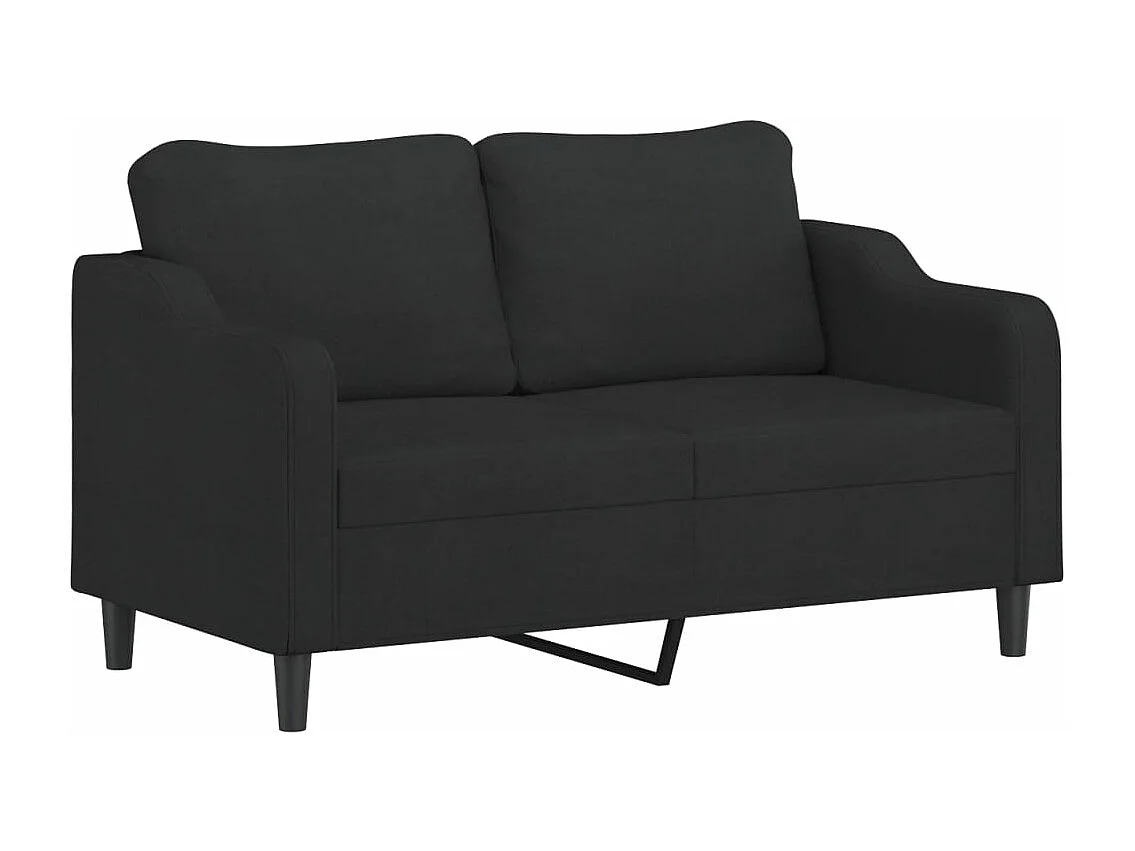 Ensemble de canapés 2 pièces avec coussins Noir Tissu