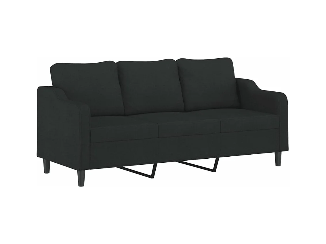 Ensemble de canapés 2 pièces avec coussins Noir Tissu