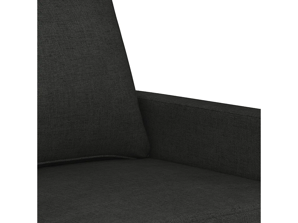 Ensemble de canapés 4 pièces avec coussins Noir Tissu