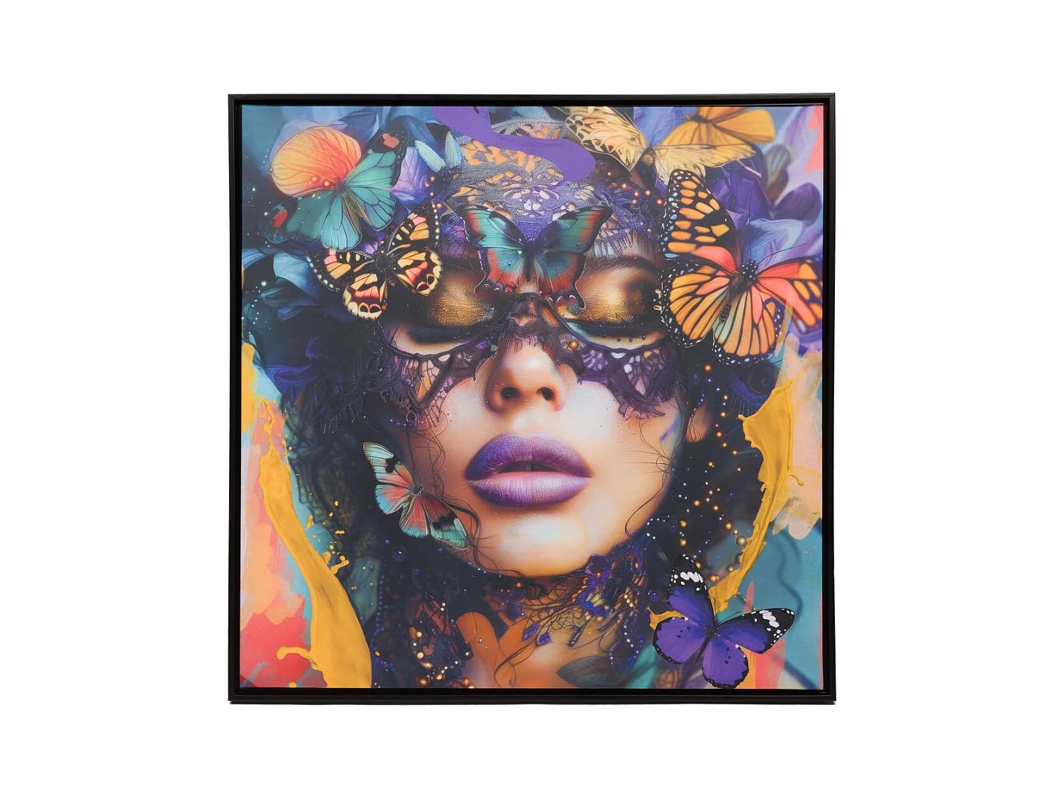 Toile dentelle Papillon 100x100 cm