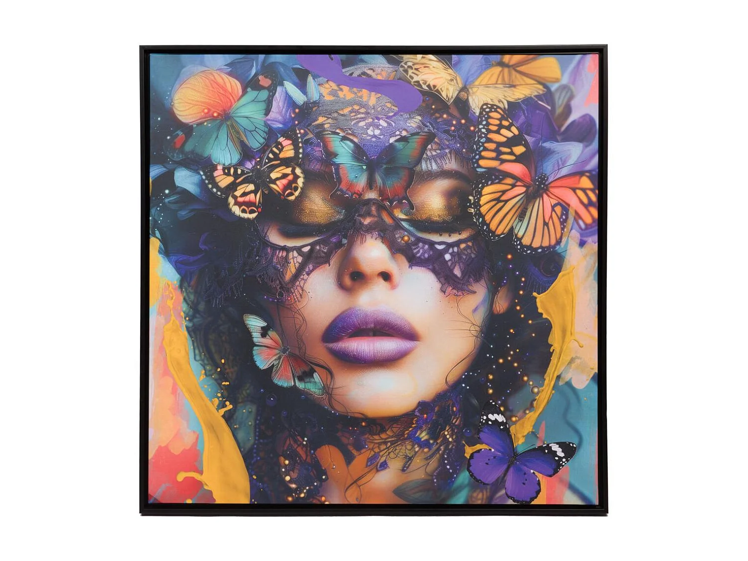 Toile dentelle Papillon 100x100 cm