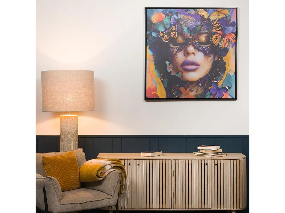 Toile dentelle Papillon 100x100 cm