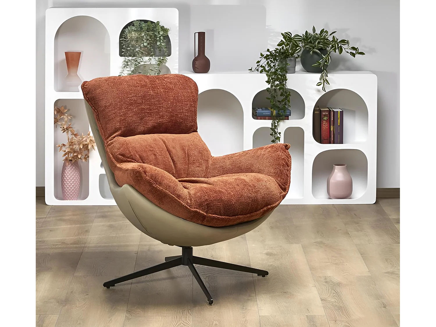 Poltroncina Lobster/Tessuto&finta pelle/Rame&Beige