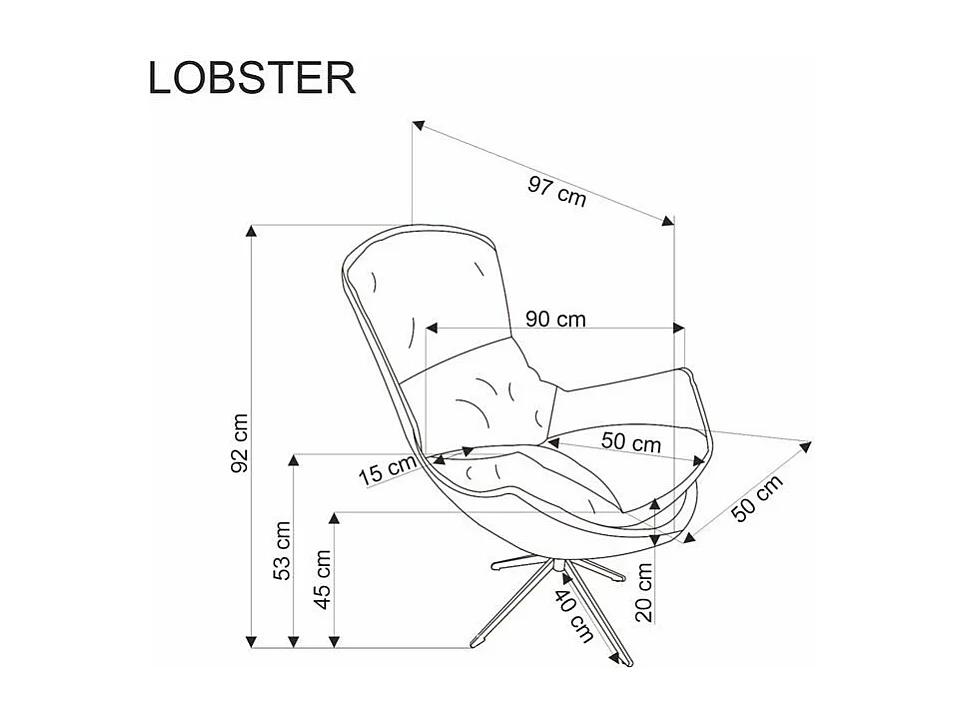 Poltroncina Lobster/Tessuto&finta pelle/Rame&Beige