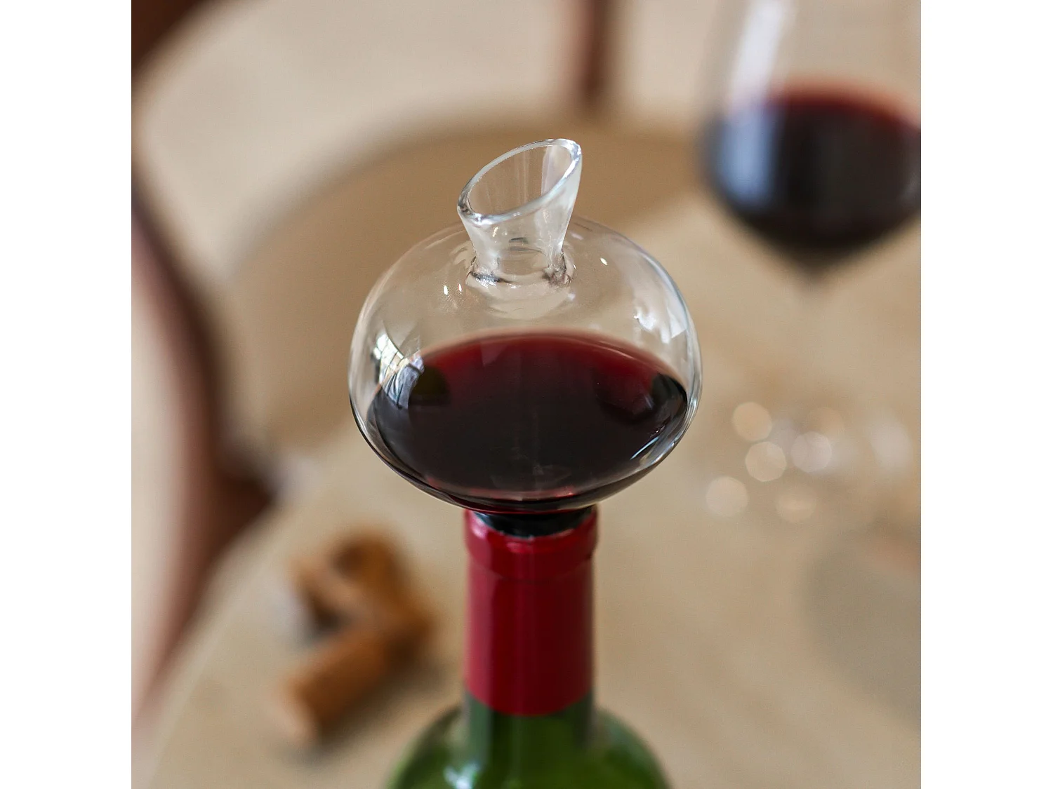 Ogo Living - Aerateur A Vin Verseur Deluxe En Verre Et Silicone Deluxe