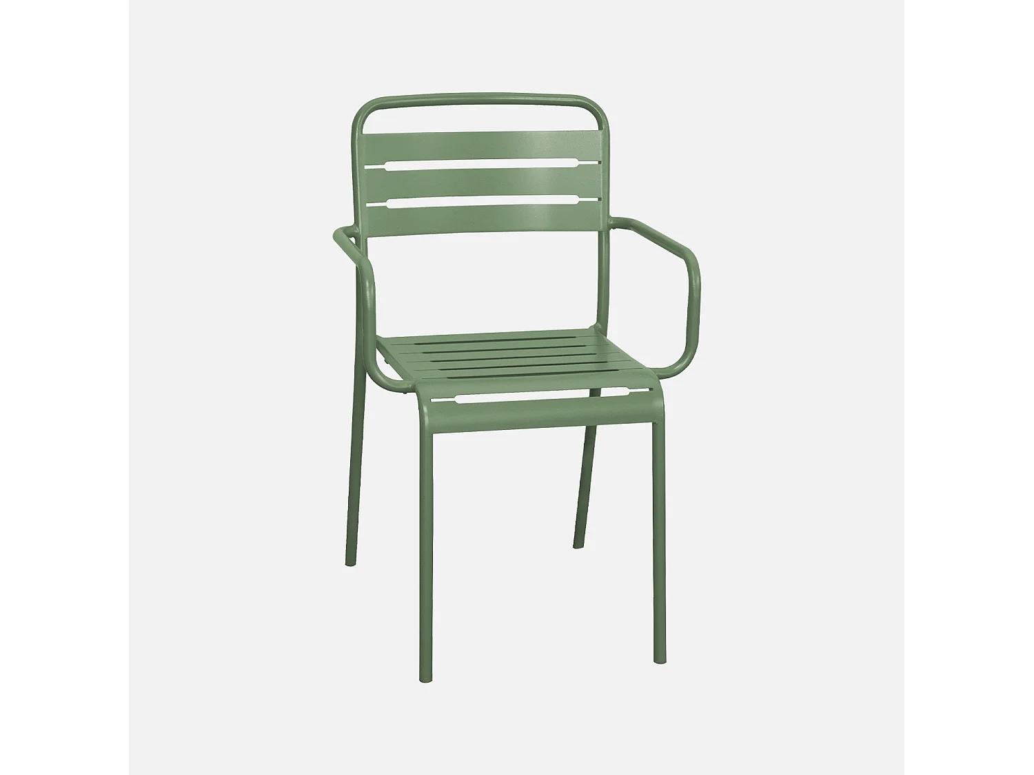 Lot de 2 fauteuils de jardin acier. 2 places. vert. Amelia. L50.4 X P53 X H79.5cm