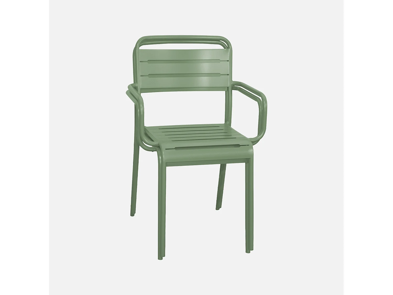 Lot de 2 fauteuils de jardin acier. 2 places. vert. Amelia. L50.4 X P53 X H79.5cm