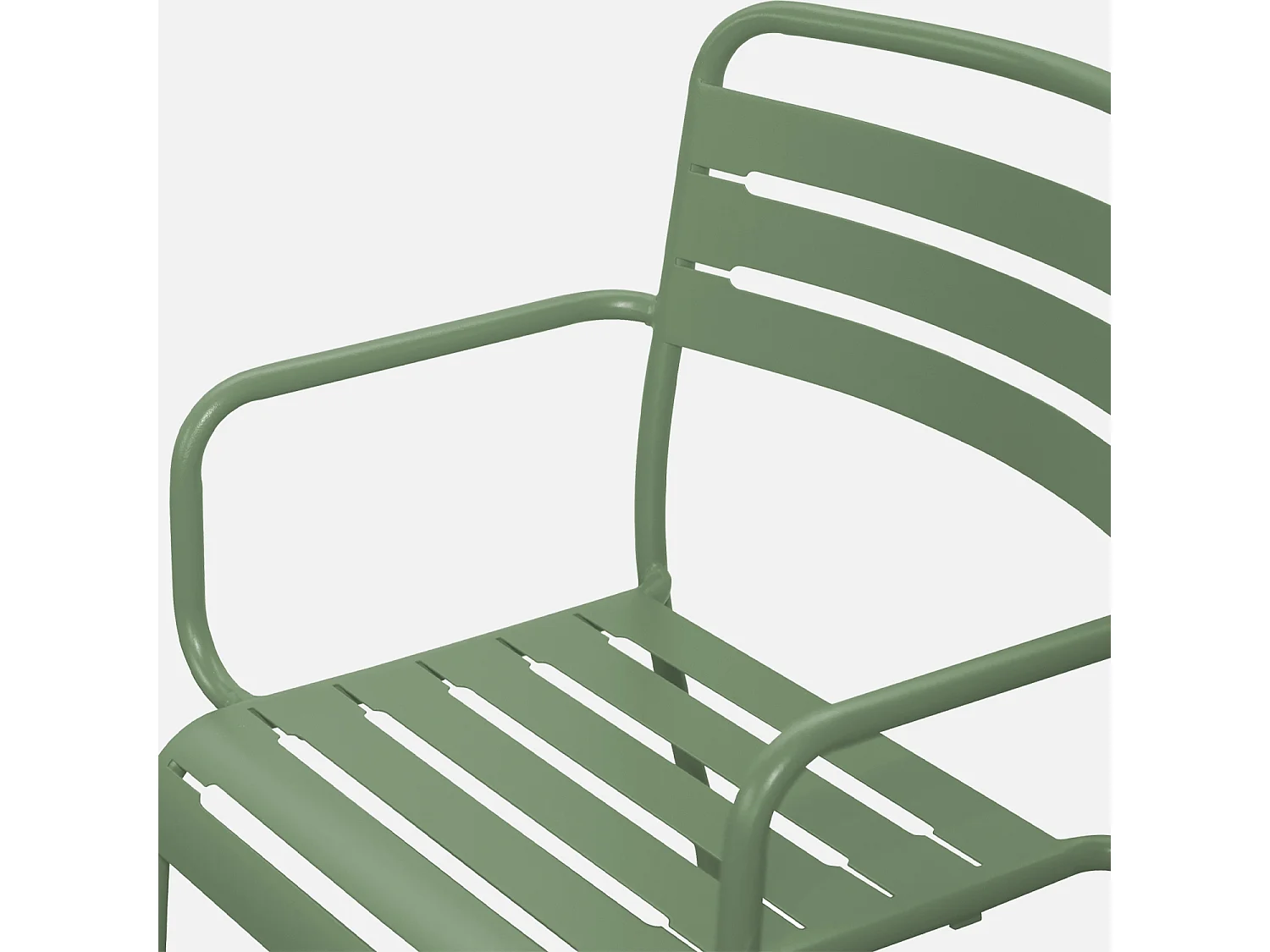Lot de 2 fauteuils de jardin acier. 2 places. vert. Amelia. L50.4 X P53 X H79.5cm