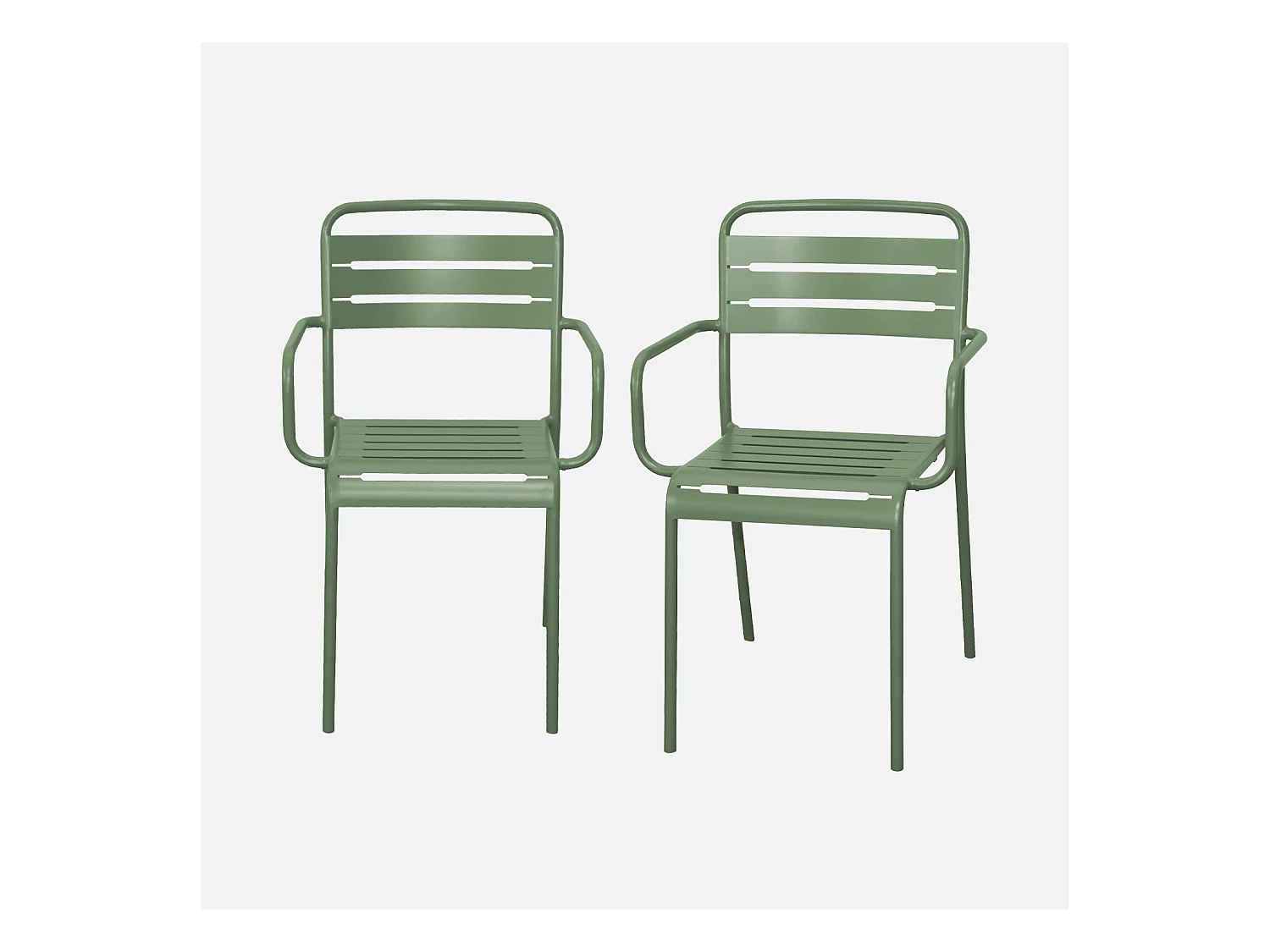 Sillón de jardín en acero, set de 2 verde