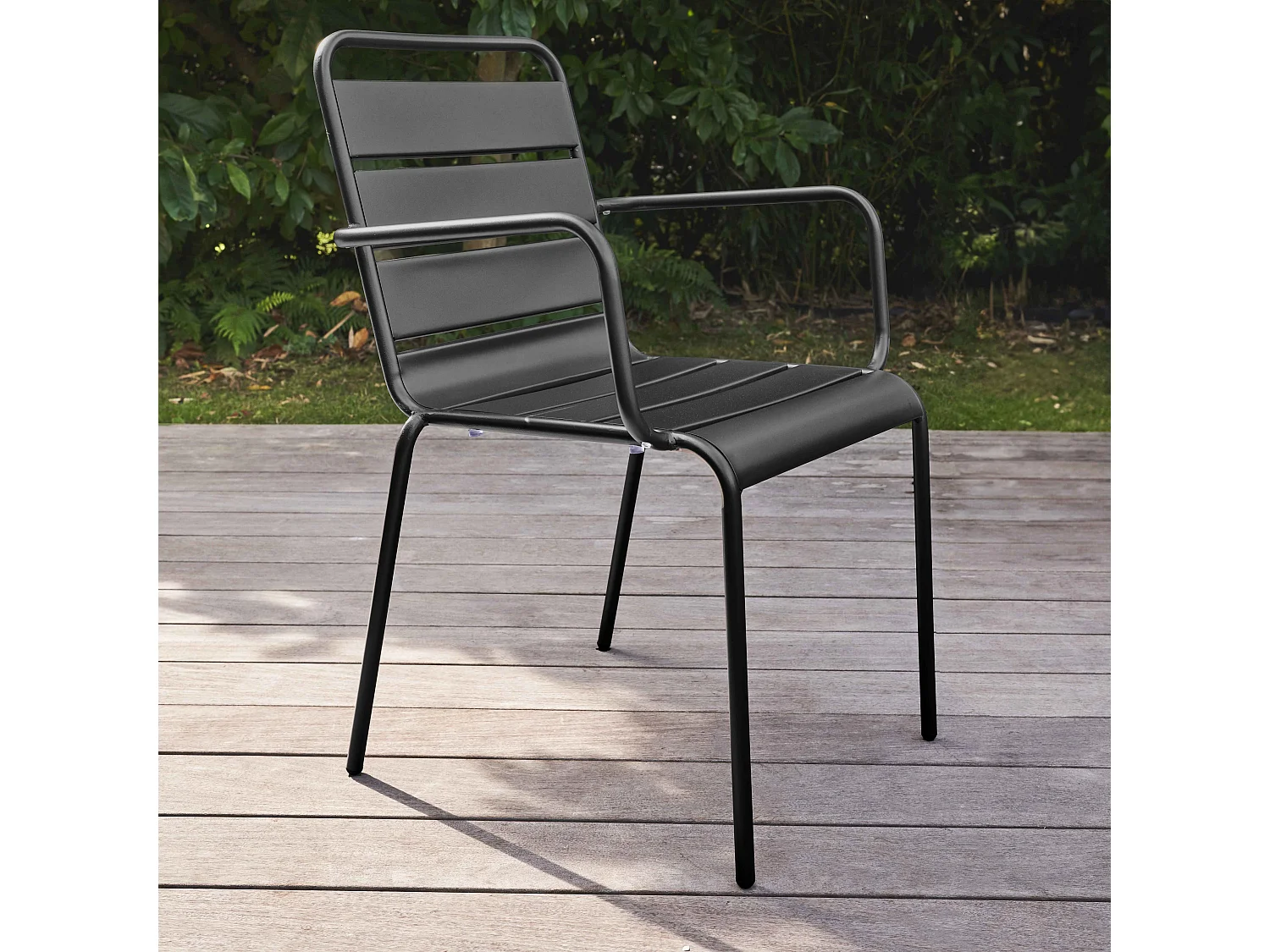 Fauteuil de jardin en métal noir - Palavas