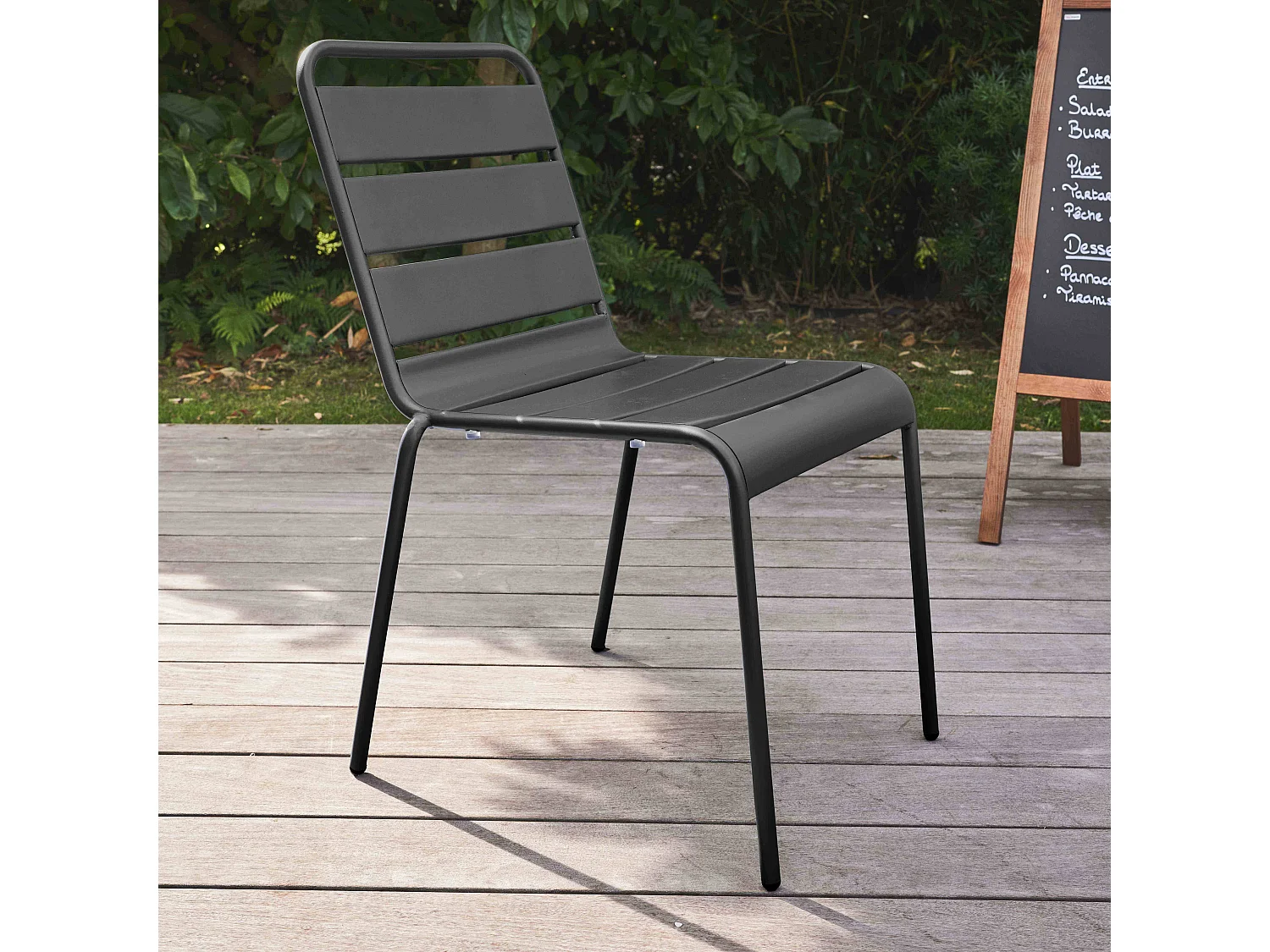 Chaise de jardin en métal noir - Palavas