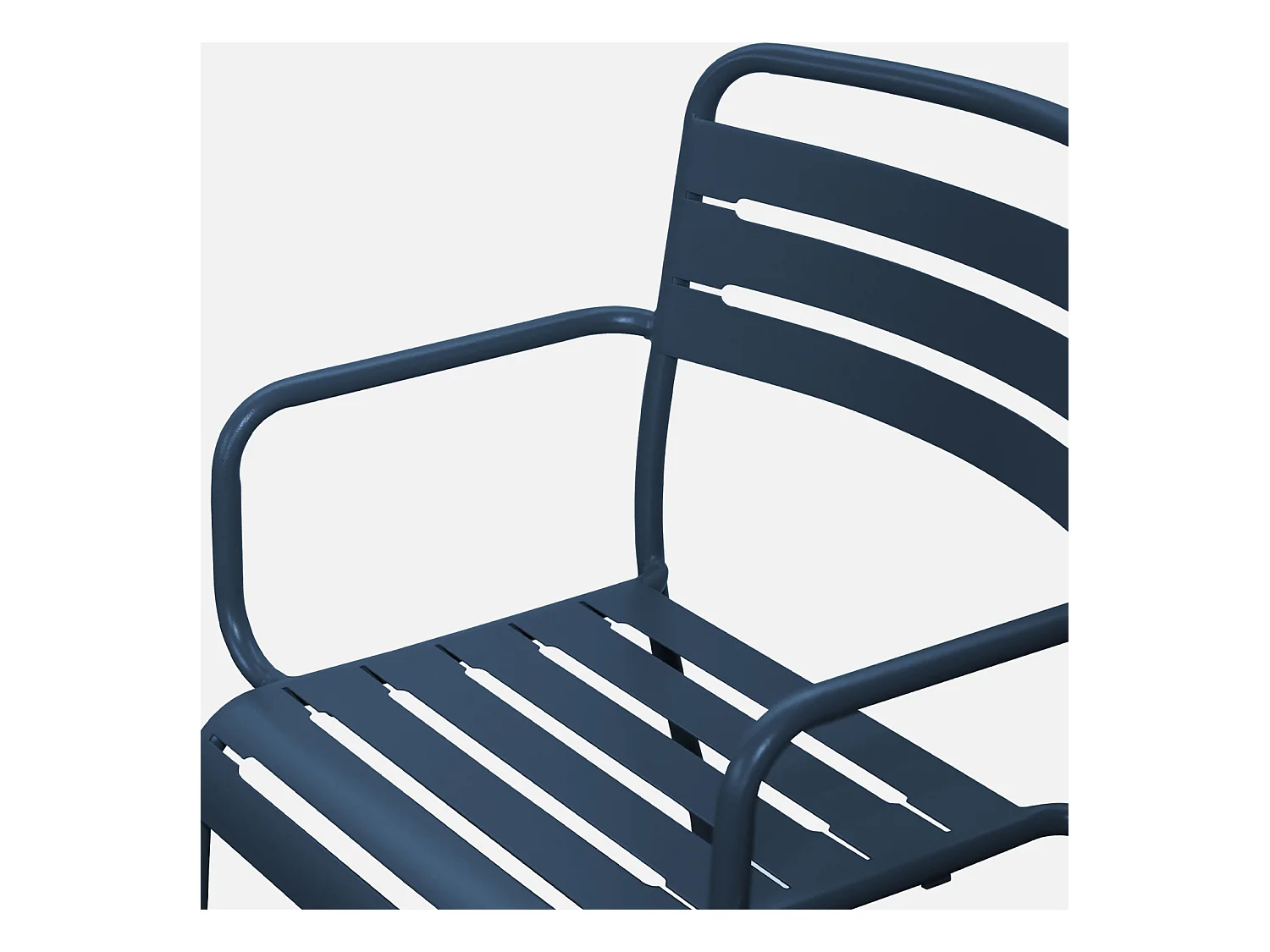 Sillón de jardín en acero, set de 2 azul marino